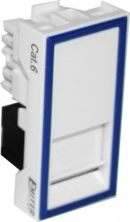 Gniazdo UTP RJ45 kat.6 z adapterem 1-modułowe, białe, niskie