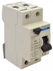 Wyłącznik różnicowo-prądowy, 2-polowy, 40A 30mA 6kA AC (TFV2-40030)