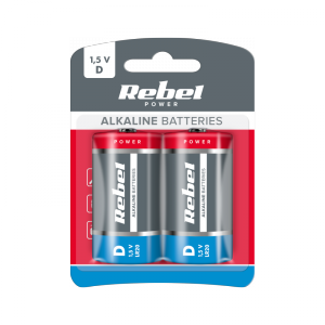 Baterie alkaliczne REBEL LR20 2szt/bl.