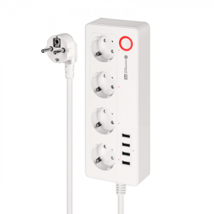 Listwa sieciowa Kruger&Matz 4 gniazda typu niemieckiego i 4xUSB 2100 mA Connect P6 Tuya 