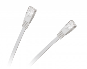 Patchcord płaski UTP 8c wtyk-wtyk 5.0m CCA biały  cat.6e