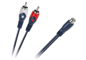 Kabel 1 x RCA gniazdo - 2 wtyki RCA 0.2m