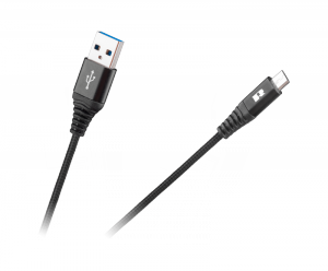 Kabel USB - USB micro REBEL 100 cm czarny