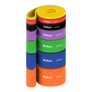 Zestaw gum do ćwiczeń TPE - Power Band PT-S7, 4-82 kg, 7 gum TPE, REBEL ACTIVE