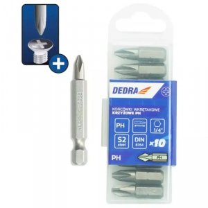 Końcówki wkrętakowe Phillips PH2x50mm, 10szt pudełko plast