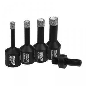 Zestaw koronek diamentowych VB 6,8,10,12mm, adapter HEX