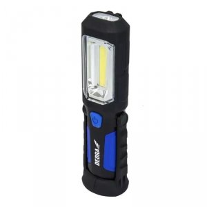 Latarka aku. 3W COB LED + 1W LED, zasilacz USB na 230V i 12V
