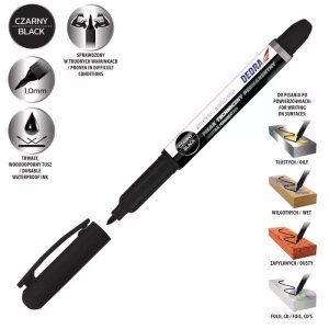 Pisak techniczny czarny 1mm, 20szt tuba