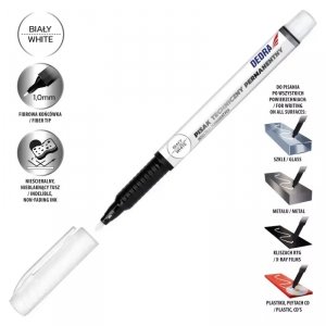 Pisak techniczny permanentny biały 1mm, 1szt