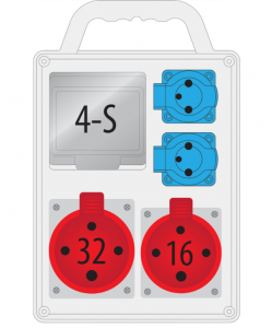 Rozdzielnica R-BOX SLIM 4S: 1x32A/4P, 1x16A/4P, 2x250V, 400V, IP44, B.SLIM-4S-1, Pawbol