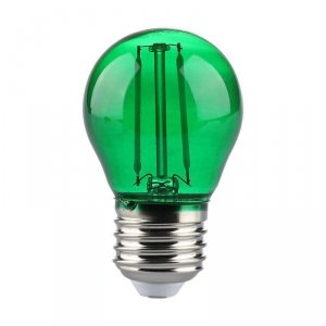 Żarówka LED V-TAC 2W Filament E27 Kulka G45 Kolor VT-2132 Kolor Zielony 60lm