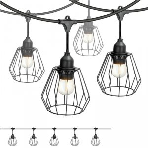 ZESTAW CRETE Girlanda ogrodowa 5m + kabel 5m + 5x klosz D1