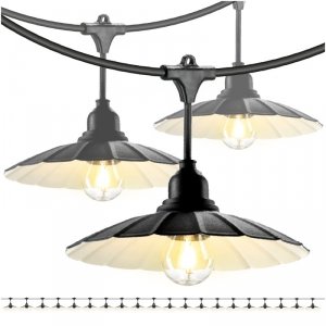 ZESTAW CRETE Girlanda ogrodowa 20m + kabel 5m + 20x klosz M1