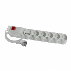 Przedłużacz przeciwprzepięciowy MPSF2U-503 5gn/3m/Zu+W/1mm z układem szary Elgotech 