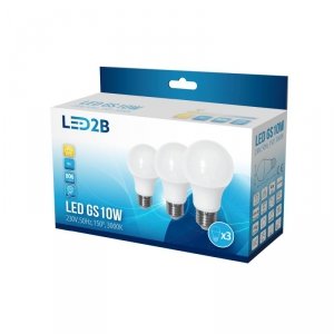 Żarówka LED GS 10W E27 3000K 3-pak LED2B