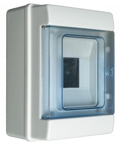 Rozdzielnica modułowa 1x4 natynkowa IP65 N+PE C.14504 Pawbol 