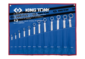 ZESTAW KLUCZY OCZKOWYCH ODGIĘTYCH 75° 12cz. 6 - 32mm, ETUI King Tony