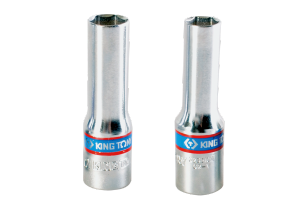 NASADKA DŁUGA CIENKOŚCIENNA 3/8 12mm x 65mm 6-kąt, DO ŚWIEC ŻAROWYCH, CHROM King Tony