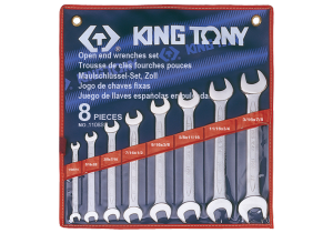 ZESTAW KLUCZY PŁASKICH calowych 1/4 - 7/8, 8cz. ETUI King Tony