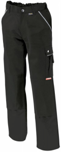 Spodnie z paskiem w talii, płótno, 320 g/m², rozmiar 48, czarne