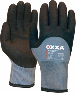 Rękawice Oxxa X-Frost, rozmiar 10, szary/czarny  (12 par)