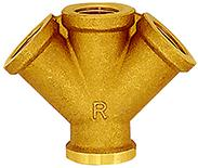 Rozdzielacz,podwojny, z mosiadzu G1/2 RIEGLER