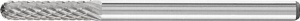 Maly frez trzpieniowy ze stopow twardych, kulisto-walcowy 0210 4 3mm 2x10mm Pferd