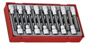 15-elementowy zestaw nasadek trzpieniowych typu Tx i 6-kątnych z chwytem kwadratowym 1/2, Teng Tools TTTxH15