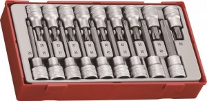 18-elementowy zestaw grotów nasadkowych typu TX z chwytem kwadratowym 1/2 Teng Tools TTTX18