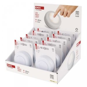 Lampka nocna 4× LED 3× AAA, 30 lm, biała, 10 szt., display box