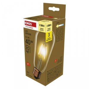 Żarówka LED Vintage ST64 / E27 / 4,5 W (40 W) / 420 lm / 420 lm / Ciepła biel