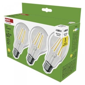 Żarówka LED Filament A60 / E27 / 5,9 W (60 W) / 806 lm / Neutralna biel