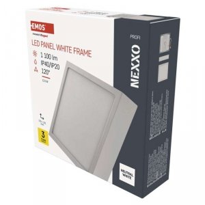 Panel LED natynkowy NEXXO, kwadrat, bialy, 12,5W,Neutralna biel