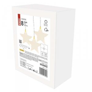 Dekoracje - 8 LED sople gwiazdki 45x84 cm ciepła biel, IP44, timer
