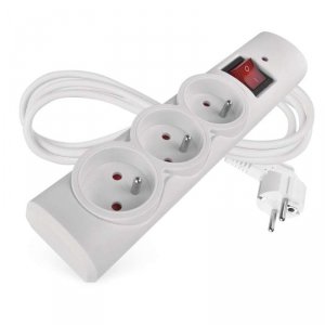 Listwa przeciwprzepięciowa EMOS, 3 gniazda 1,5 m, biała