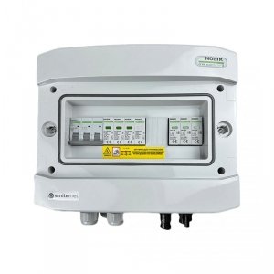 Rozdzielnica przył. DCAC hermetyczna IP65 EMITER z ogranicznikiem przepięć DC Noark 1000V typu 1+2, 1 x łańcuch PV, 1 x MPPT // 