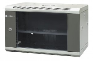 Szafa wiszaca niedzielona 19 6U, drzwi blacha/szkło, 600×450×370mm szer./gł./wys. (w zestawie: półka stała oraz komplet śr