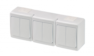 Wyłącznik BETA potrójny, świecznikowy, biały, IP44, D.3114W2W2W2, Pawbol