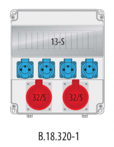 Rozdzielnica budowlana erbetka R-BOX LUX 320 13S: 2x32A/5P, 4x250V, 400V, IP44 B.18.320-1 Pawbol