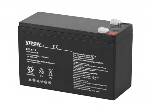Akumulator żelowy VIPOW 12V 7.5Ah
