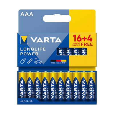 Bateria alkaiczna VARTA LR03 Longlife Power 16+4/blist.