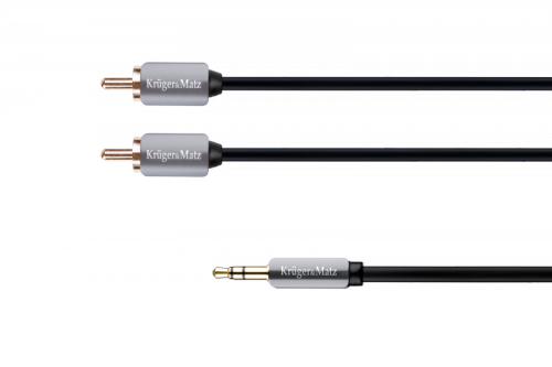 Kabel wtyk jack 3.5 - 2RCA stereo 1.0m Kruger&amp;Matz