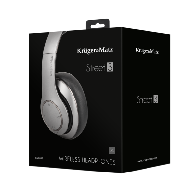 Bezprzewodowe słuchawki nauszne Kruger&amp;Matz model Street 3 Wireless, kolor grafitowy