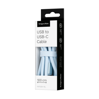 Kabel USB - USB typu C 1 m silikonowy niebieski Kruger&amp;Matz Basic