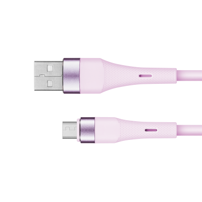 Kabel USB - microUSB 1 m silikonowy różowy Kruger&amp;Matz Basic