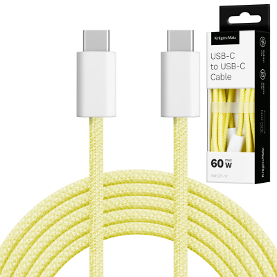 Kabel USB typu C - USB typu C 60 W 1 m żółty Kruger&amp;Matz Basic