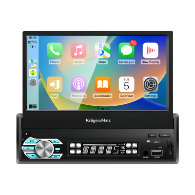 Radio samochodowe Kruger&Matz KM2018 z wysuwanym ekranem 7" CarPlay/AndroidAuto