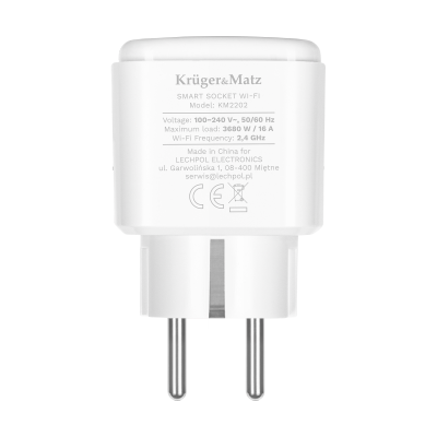 Gniazdo WiFi Kruger&amp;Matz Connect P4 Białe Tuya
