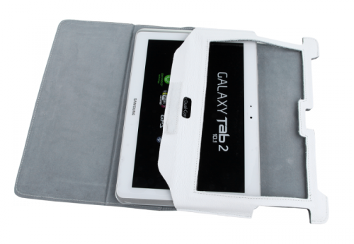 Etui białe dedykowane do Samsung Galaxy Tab P5100 (skóra naturalna)