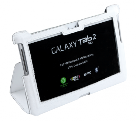 Etui białe dedykowane do Samsung Galaxy Tab P5100 (skóra naturalna)